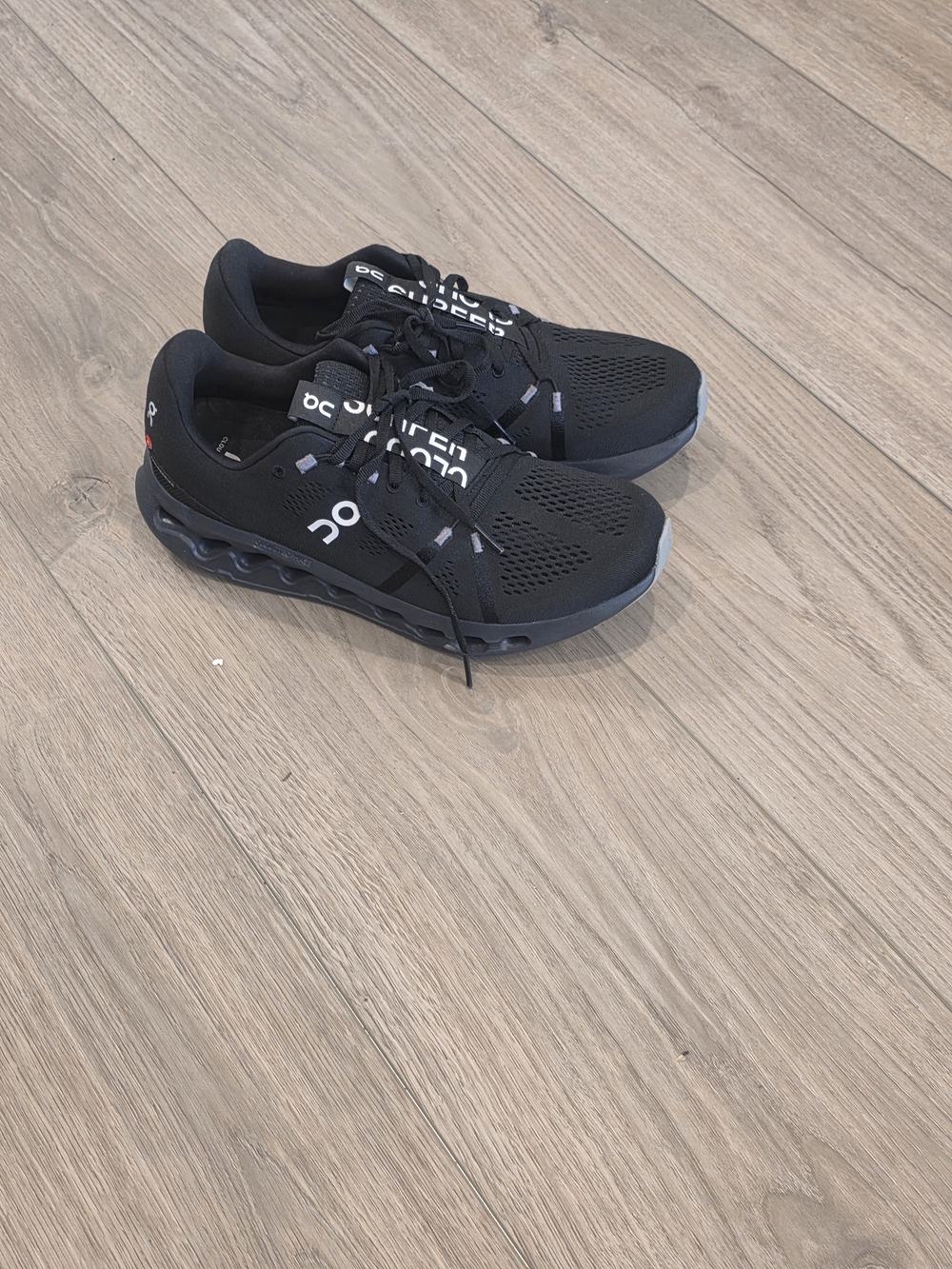 On Cloud Black Running Sneakers with White Logos - Picture 3 of 7